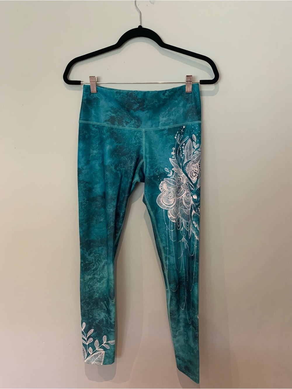 Women’s Teal Floral Print Performance Leggings